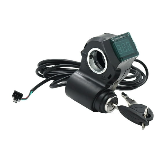 Electric Scooter Thumb Throttle with LED Display, Electric Scooter Voltages Display with Key Lock for Electric Scooter