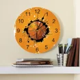 thumbnail image 2 of Orange Round Basketball Graffiti Sport Round Wall Clock Hanging Silent Time Clock Home Interior Bedroom Living Room Office Decor（12 Inch）, 2 of 6