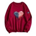thumbnail image 3 of Tops for Women's Long Sleeves Crewneck Sweatshirts 4th of July Independence Day American Flag Pullover Shirts, 3 of 3