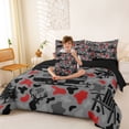 thumbnail image 4 of Catabedysis Camo Camping 7 Pieces Full Size Bedding Sets,Wildlife Camper Pattern Full Size Bed in a Bag For Boys,Red Grey Black,Black Reversible, 4 of 7