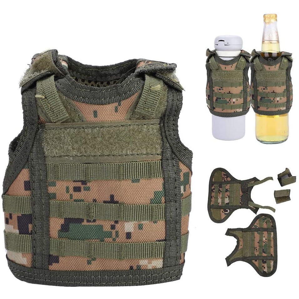 Military Tactical Vest For Soda Beer Bottle Cover Coolie Koozie Molle Supply 