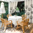 thumbnail image 4 of Outdoor Curtains for Patio Waterproof, Farmhouse Dandelion Outdoor Privacy Panels Grommet, Spring Modern Country Flower Black Beige Blackout Outside Curtains for Porch/Cabana 54"x95", 1 Panel, 4 of 8