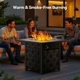thumbnail image 5 of Philergo 28" Propane Fire Pit, 50,000 BTU Square Gas Fire Pit Table for Patio Garden Party with Lava Rocks, Removable Lid, CSA-Certified, 5 of 10