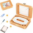 thumbnail image 3 of 5.5” Baby Tooth Box  Solid Wood Teeth Boxes Teeth Storage Box  Kids Keepsake Organizer for Baby Teeth and Hair Baby Shower& Birthday Gift, 3 of 8