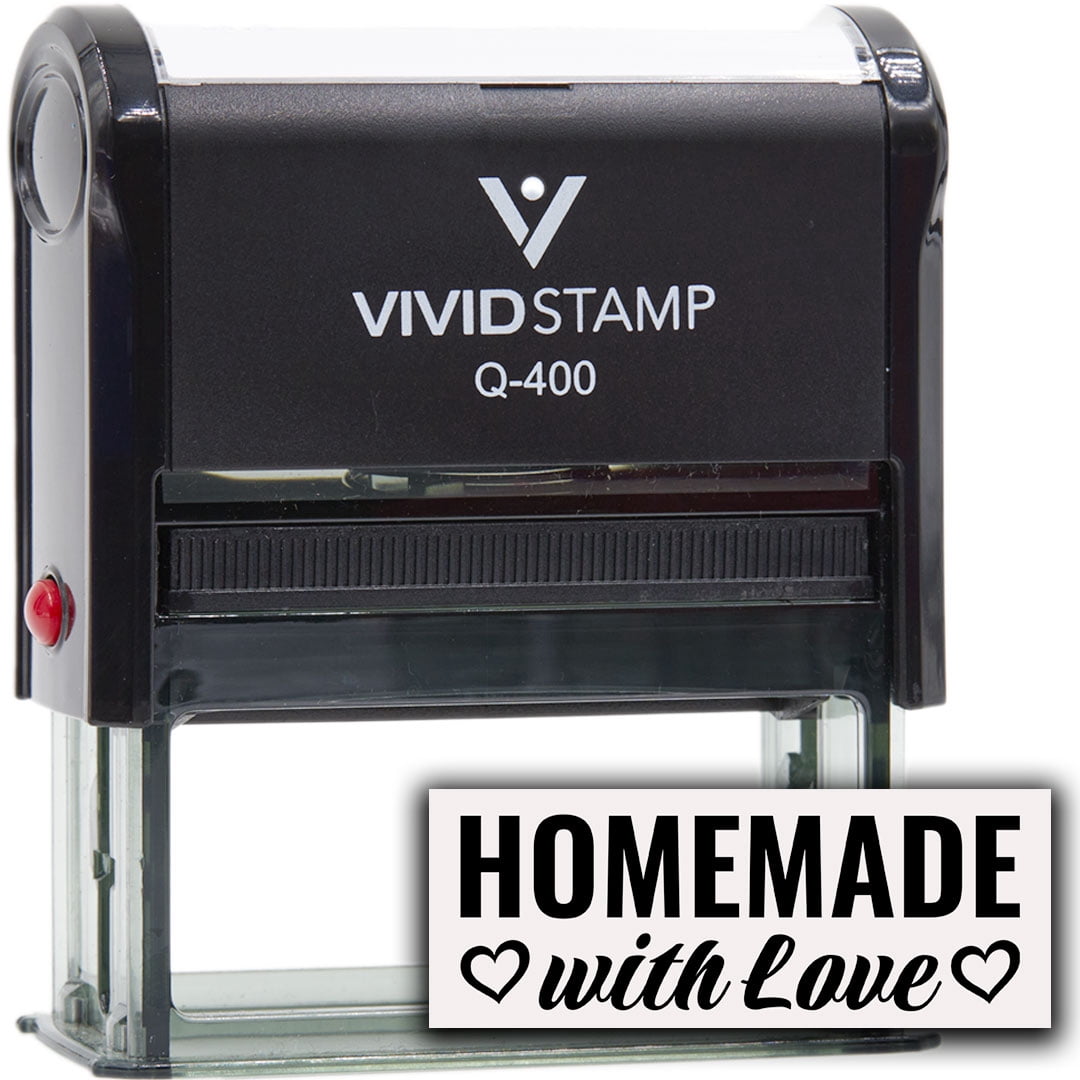 (3 pack) All Quality Homemade with Love Self-Inking Rubber Stamp | Handcrafted Products (Black Ink) - Q-400