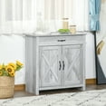 thumbnail image 2 of HOMCOM Farmhouse Sideboard, Buffet Cabinet with Barn Door, Grey Grain, 2 of 10