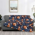 thumbnail image 2 of Yiaed Cute Foxes Print Blanket Throw Blanket Soft Cozy Flannel Blanket for Home Bed Sofa Couch Chair-60"x50", 2 of 6