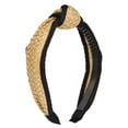 thumbnail image 1 of diadema anudada de paja, diadema de moda para mujer antideslizante, color caqui negro, 1 of 7