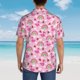 thumbnail image 4 of Balery Cute Flamingo Camisas hawaianas de manga corta para hombre, camisas playeras de corte holgado, camisas de vacaciones con botones,Small, 4 of 7