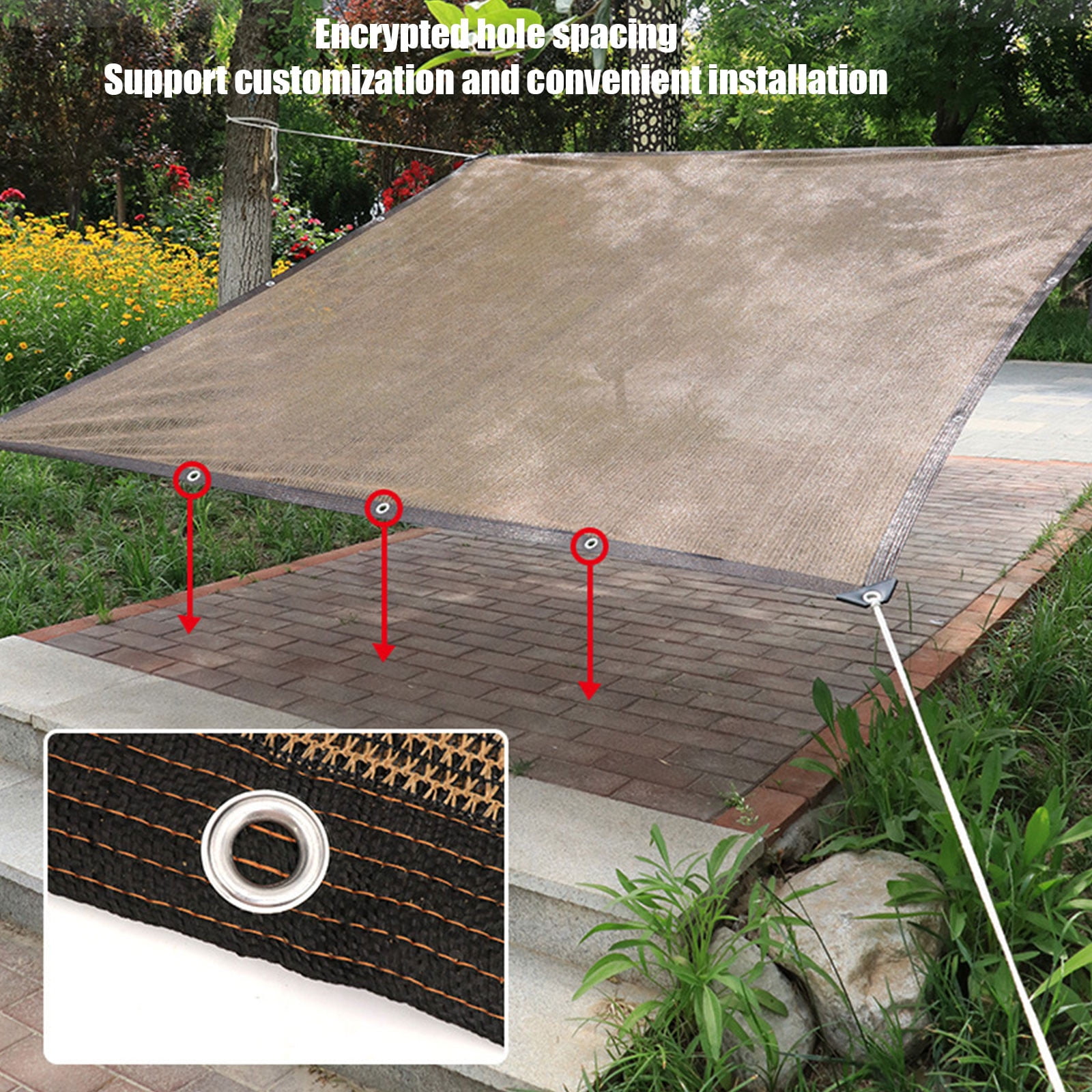 Shade Cloth with Grommets, Sunblock Mesh Tarp and Outdoor Sun Shade for Garden, Plant Covers Protection for Greenhouse, Plant Cover, Greenhouse, Patio, Barn Kennel