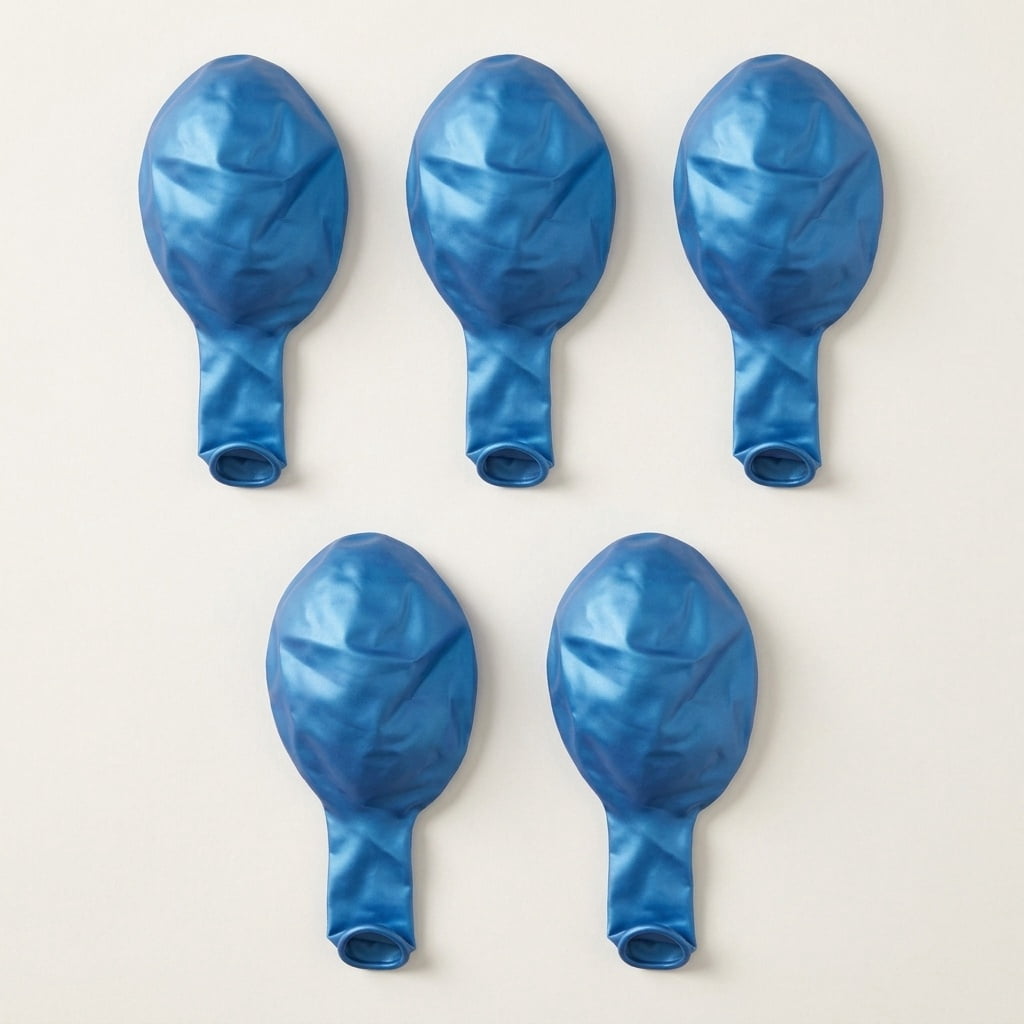 12" Blue Metallic Latex Balloons with Chrome Effect, 5 Pieces, by Way To Celebrate