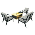 thumbnail image 2 of Patioflare Starlight 4 PC Patio Conversation Aluminum Firepit Set with Sunbrella Fabric, 2 of 8