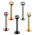 thumbnail image 3 of K-KED 20PCS/lot Gold Black Labret Bar Monroe Piercing Lip Stud Tragus Body Piercing-16G 8mm-Rainbow, 3 of 6