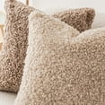 thumbnail image 3 of Sanmadrola Decorative Throw Pillow Covers 18" x 18" Set of 2, Teddy Fur Couch Plliowcase Cushion Cover Modern Farmhouse Home Decor, Oatmeal, 3 of 6