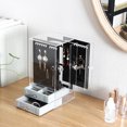 thumbnail image 3 of Dustproof Acrylic Earrings Jewelry Storage Box Display Stand Holder Drawer Rack, 3 of 9