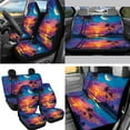 thumbnail image 3 of XYZCANDO Sunset Palm Tree Car Cushion Cover Seat Belt Cover Car Coasters Keychain Steering Wheel Cover Armrest Cover Fender Cover Handbrake Cover Lipstick Cover Trash Can Interior Decor, 3 of 7