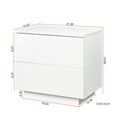 thumbnail image 5 of Modern LED Nightstand High Gloss UV Nightstand With 2 Drawers LED Lights Stylish Bedroom Furniture For Bedroom 19.69in Tall, 5 of 9