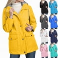 thumbnail image 2 of Godom Womens Plus Size Coats & Jackets Fall Autumn Winter Coats Solid Rain Outdoor Waterproof Hooded Windproof Womens Tops, 2 of 7
