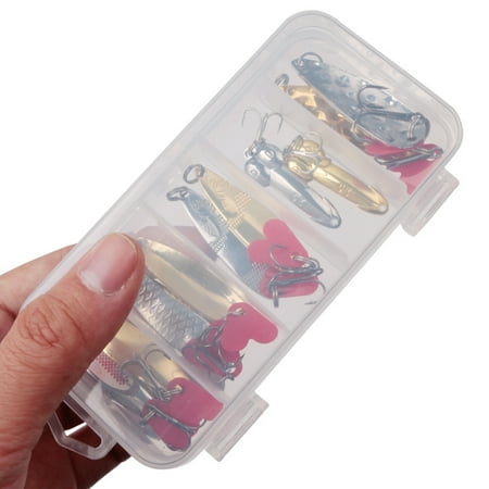10Pcs Spoon Metal Hard Spinner Baits Lure Spinner Swimbaits Silver Golden
