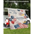 thumbnail image 3 of 4th of July RV Awning Sun Shade Screen 9'X7' USA Flag Balloon Mesh Sunscreen Patriotic Star Fireworks Awning Shade Screen with Zipper UV Blocker Completed Kits Outdoor Canopy for RV Motorhome Camper, 3 of 7