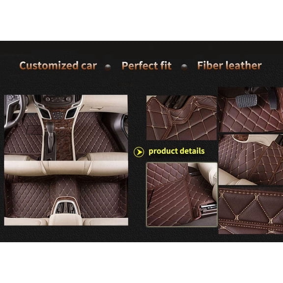 Upgrade PU Leather Floor Mats Fit for Accord 6th Gen 1997-2003 Full Coverage All Weather Protection Non-Slip Leather Floor Liners Black