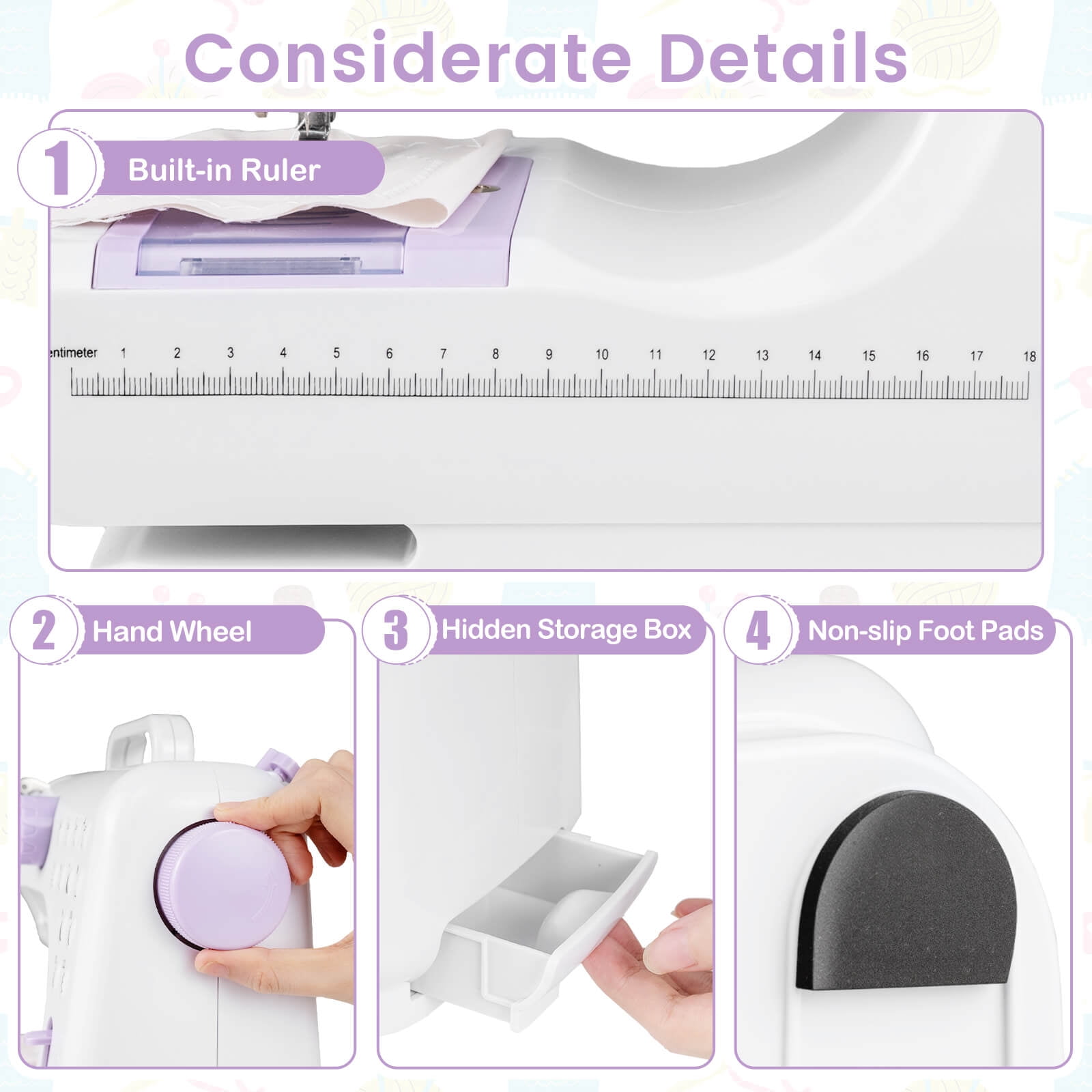 Costway Sewing Machine for Beginners Mini Sewing Machine with 12 Built-in Stitches & Light