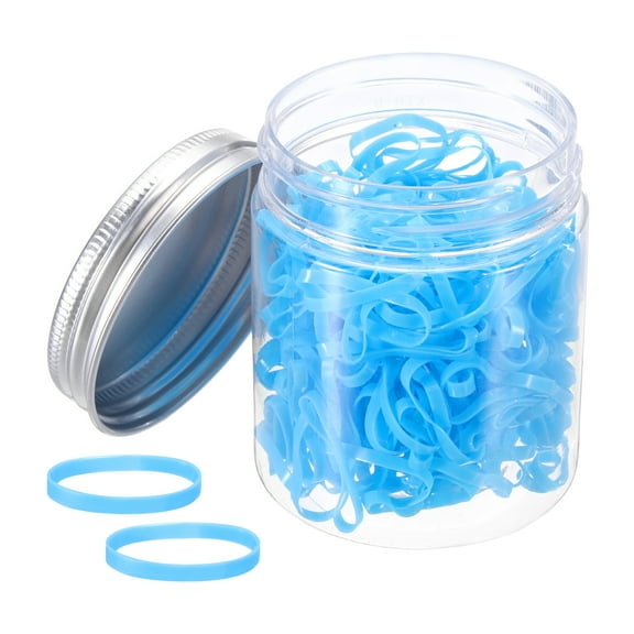 Uxcell 180 Pcs Rubber Band Stretchable Rubber Elastic Band Colored Spots 20mm x 2mm Hair Rubber Bands for Home Office, Blue