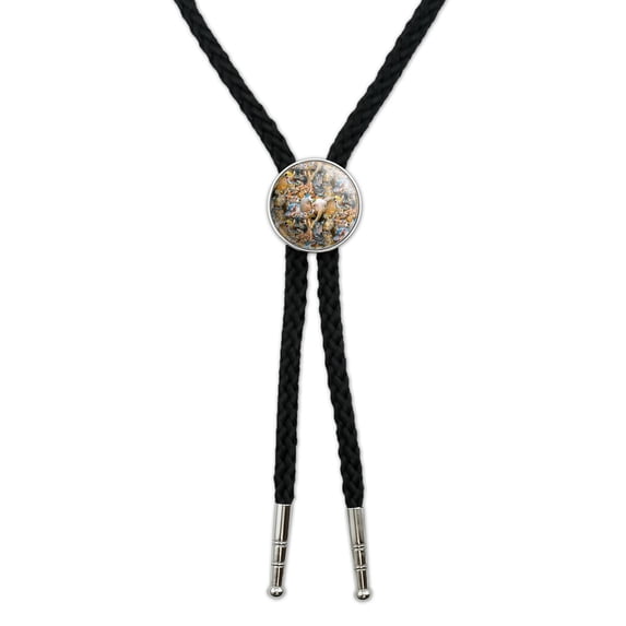 African Animals Zebra Giraffe Elephant Pattern Western Southwest Cowboy Necktie Bow Bolo Tie