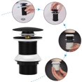 thumbnail image 4 of Tapón de lavabo de prensa universal sin rebosadero Filtro de fregadero negro Tapón emergente Tapón de desagüe de latón resistente a la corrosión antibloqueo, accesorios para cocinas, baños, lavabos, fregaderos esquí esquí Gafas de esquí, 4 of 5