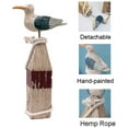 thumbnail image 2 of Seagull Statue Decor Nautical Theme Sea Bird Sitting on a Pillar Hand Carved Seagull Figurine Beach Table Decor, Resin, 15.5" H (L), 2 of 8