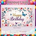 thumbnail image 2 of Floral Design Banner Butterfly Pattern Birthday Display Pink Background Golden Text Floral Backdrop for Birthday Party Girls' Birthday Photo Shoot, 2 of 3