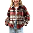 thumbnail image 3 of Loopsun Kids Boys Girls Winter Outerwear Jackets 1-12Y Stripe Long Sleeve Casual Shirts, 3 of 5