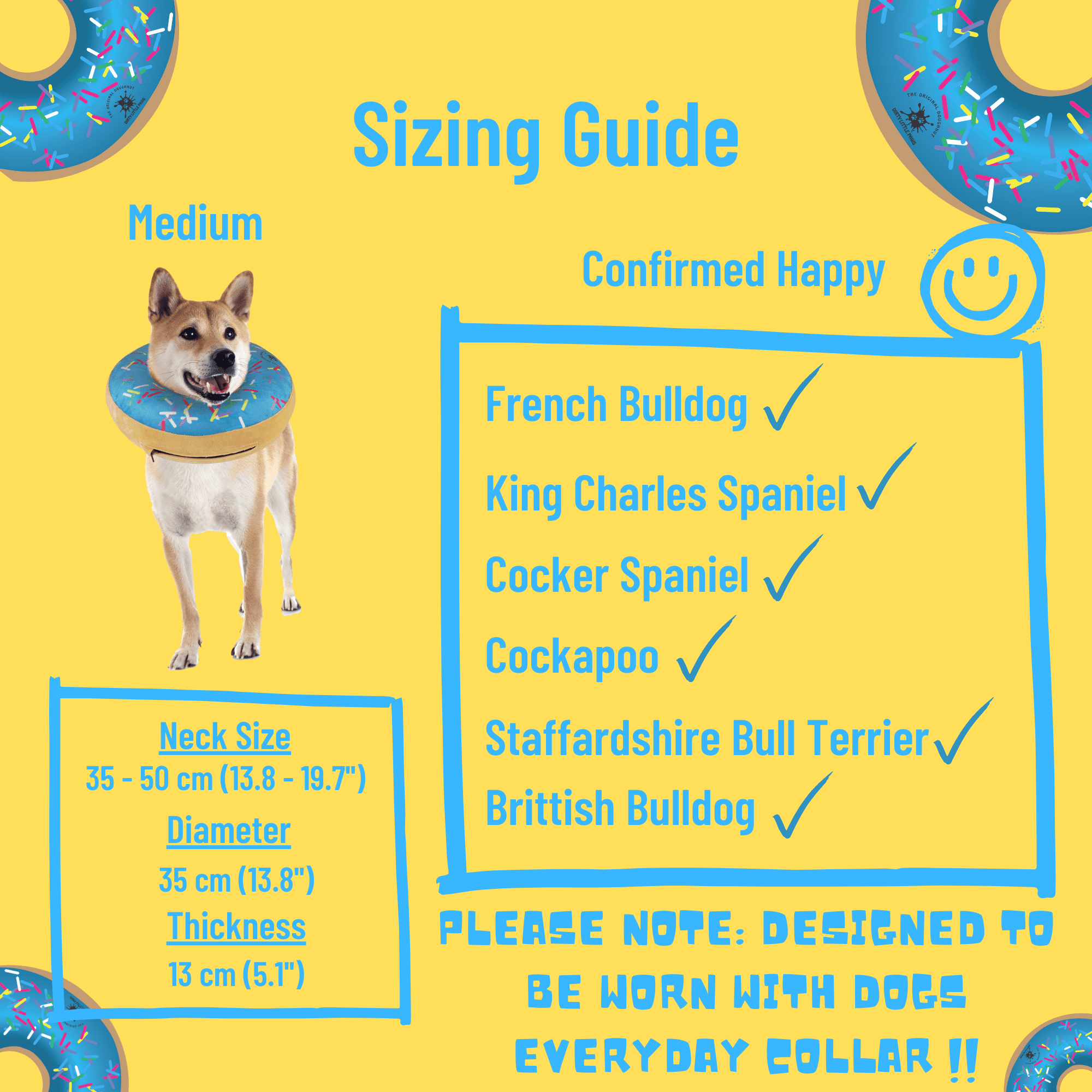Dog Donut Collar | Great Alternative to a Traditional Dog Cone or a Soft Dog Cone Collar | Our Inflatable Dog Cone is an Excellent Cone for Dogs after Surgery | Dog Cones for Medium Dogs (Blue)
