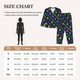 thumbnail image 4 of Fuzoiu Mardi Gras Strings of Beads Print Women's Long-Sleeved Pajama,Lounge Button Down Nightwear,Womens Notch Collar Pajama Set-Medium, 4 of 7