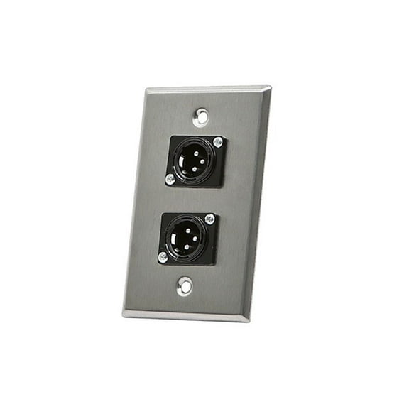 Monoprice 2-port 3-pin XLR Male Zinc Alloy Wall Plate