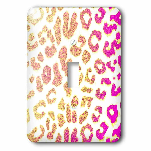 3dRose, Gold and Pink Leopard Print Animal Print Fashion, single toggle switch