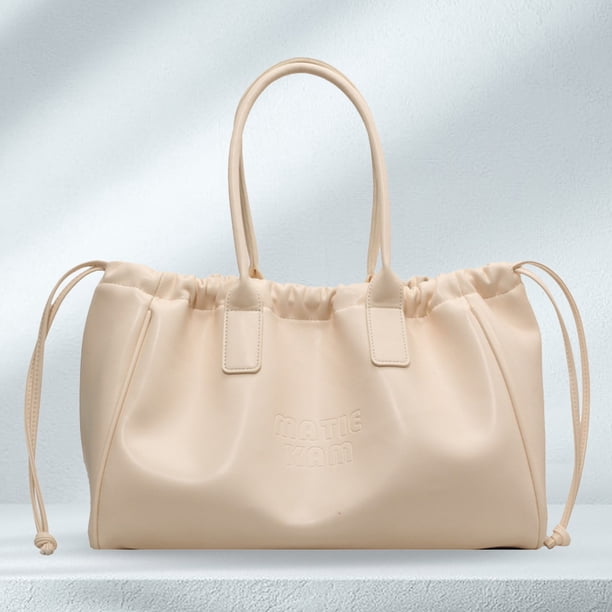 Bolsos con cordón para mujer, bolso de citas versátil de Color sólido de gran capacidad para mujer
