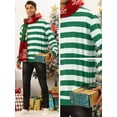 thumbnail image 5 of Unique Bargains Men's Striped Crew Neck Pullover Color Block Sweatshirts XL Green White, 5 of 6