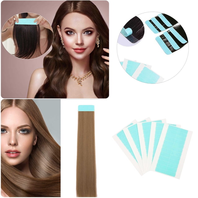 Film d'Extension de Cheveux Sans Trace Vert Perruque Pu Double Bande et Résistant à la Transpiration Bordure de Cheveux Perruque Film 5 Pcs un Total de 120 Pcs