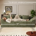 thumbnail image 5 of Muumblus 71" Boneless Sofa with Curved Arms, Living Room Upholstered Deep Seat Couch with Pocket, Green Corduroy, 5 of 8