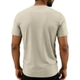 thumbnail image 4 of Afuyipoi Men's Big and Tall Athletic Performance Tee (L-8XL), Short Sleeve Solid Color Round Neck Running Training Top Khaki Size XL, 4 of 8