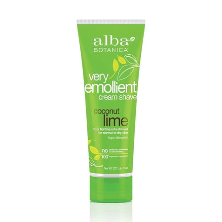 Very Emollient Coconut Lime Shave Cream, 8 oz.