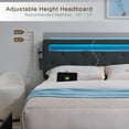 thumbnail image 3 of Miniyam Upholstered Full Size Bed with USB Charging Station, LED Lights, Storage Drawers, Dark Gray, 3 of 7