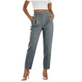 thumbnail image 3 of Axiiglly Dressy Pants for Women, High Waist Business Leggings with Pockets Solid Color Lightweight Trousers S-2XL, 3 of 10