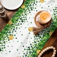 thumbnail image 3 of St. Patrick's Day Table Runner - 120 Inch Long Lucky Shamrocks Harp Beer Spring Plants Cotton and Linen Blended Dress Scarves Farmhouse Table Runner for Kitchen Dining, Coffee Table, 13" x 120", 3 of 8