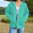 thumbnail image 2 of Mlzmgr Hoodies for Women Fleece Full Zipper up Drawstirng Loose Fitted Sweatshirts with Pockets Casual Sports Jackets, 2 of 7