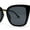 Black Gold Black, variant on Iconic Metal Bridge Large Cat Eye Plastic Chic Fashion Sunglasses Black Gold