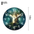 thumbnail image 2 of 14 Inch Wall Clock Battery Operated Silent Clock Decorative for Office, Kitchen, Outdoor, Living Room，Spring Tree of Life Themed with Season Nature Painting, 2 of 4