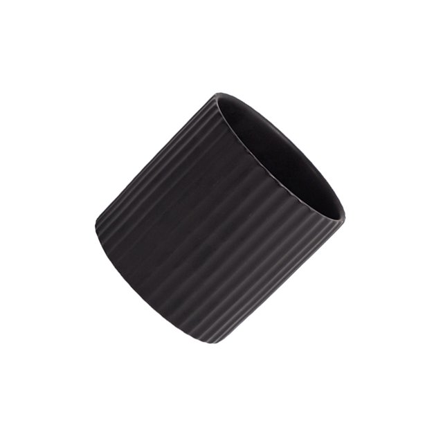 Injueey Macetas de cerámica a rayas Ins, maceta suculenta, contenedor de plantas verdes, superficie lisa, regalos de adorno para el hogar y la Oficina Jardín y Patio Negro 10*10cm Injueey HA084137-01