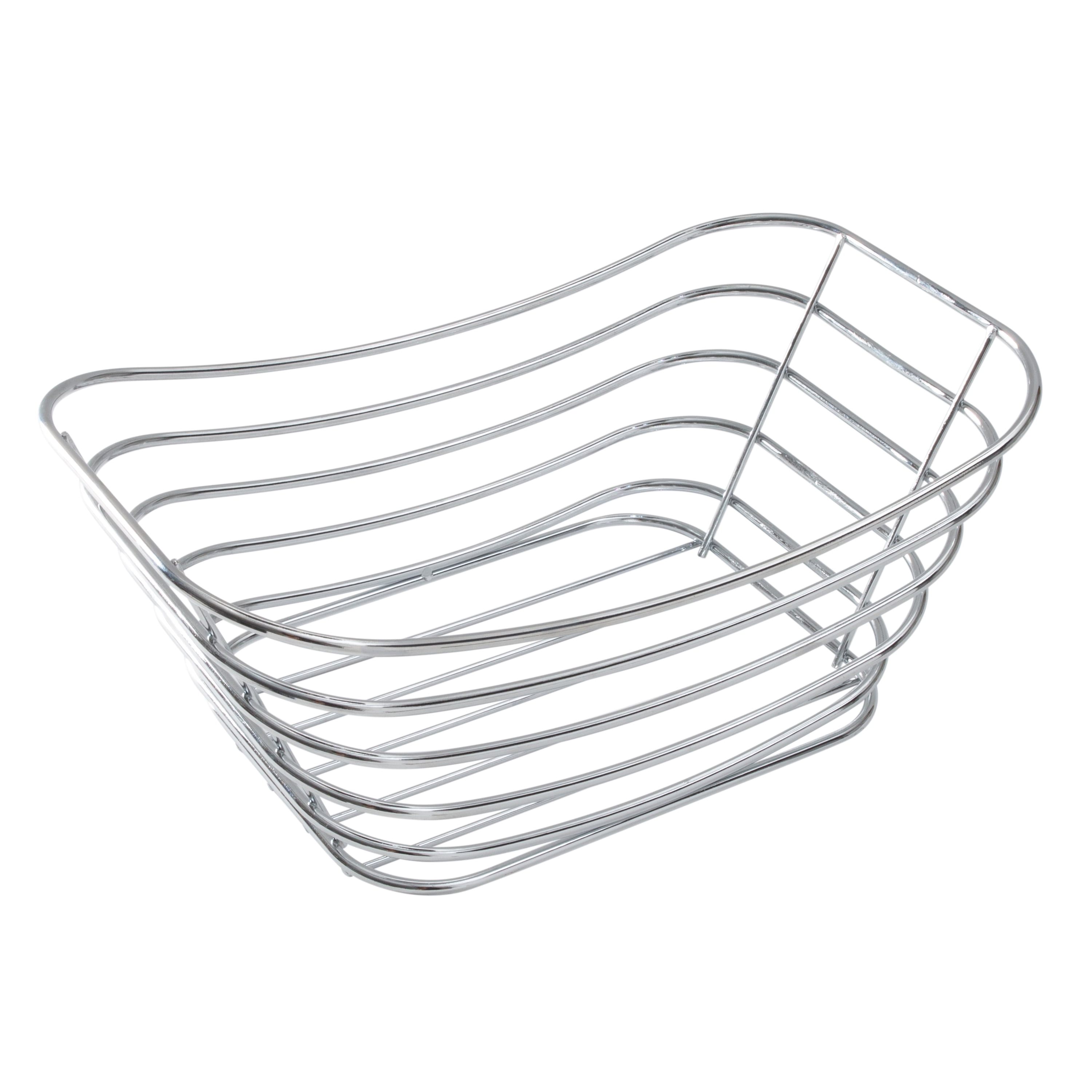 Simplify Wire Storage Basket Metal Frame, Chrome Steel